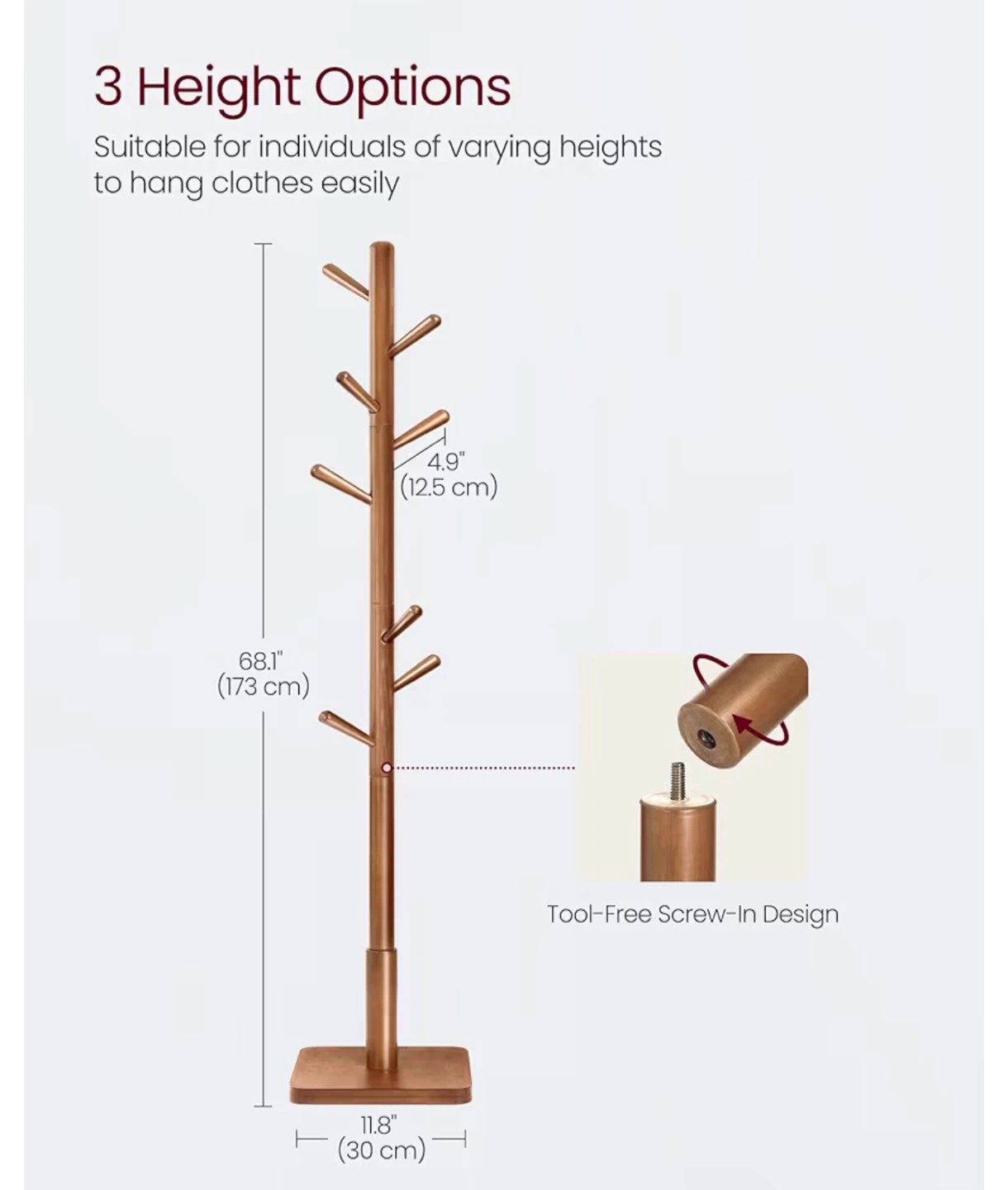 Wooden Coat Rack Tree Stand - photo 3
