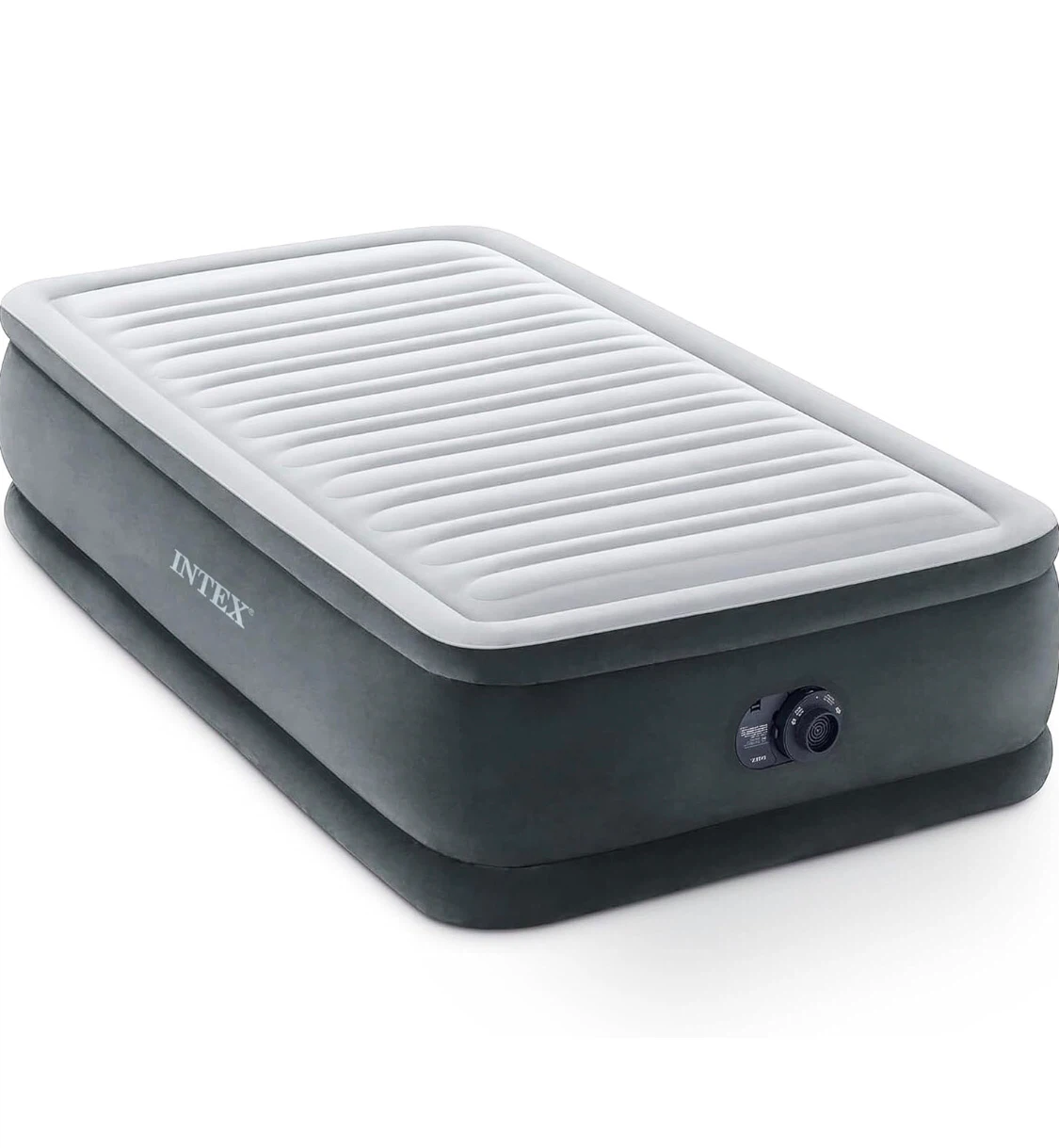 Intex inflatable air mattress with built-in pump and bag