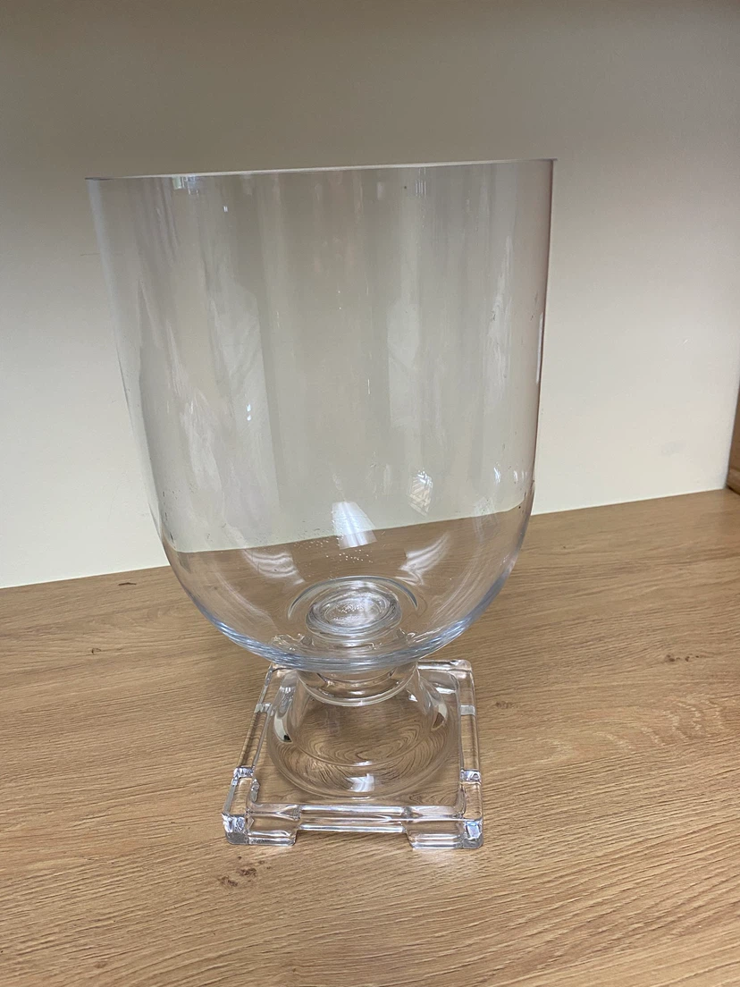 Clear Glass Hurricane Vase Candle Holder