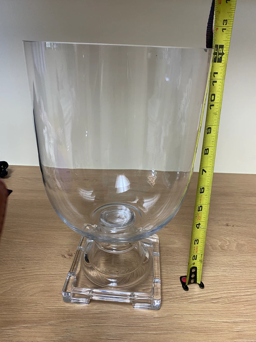 Clear Glass Hurricane Vase Candle Holder - photo 2