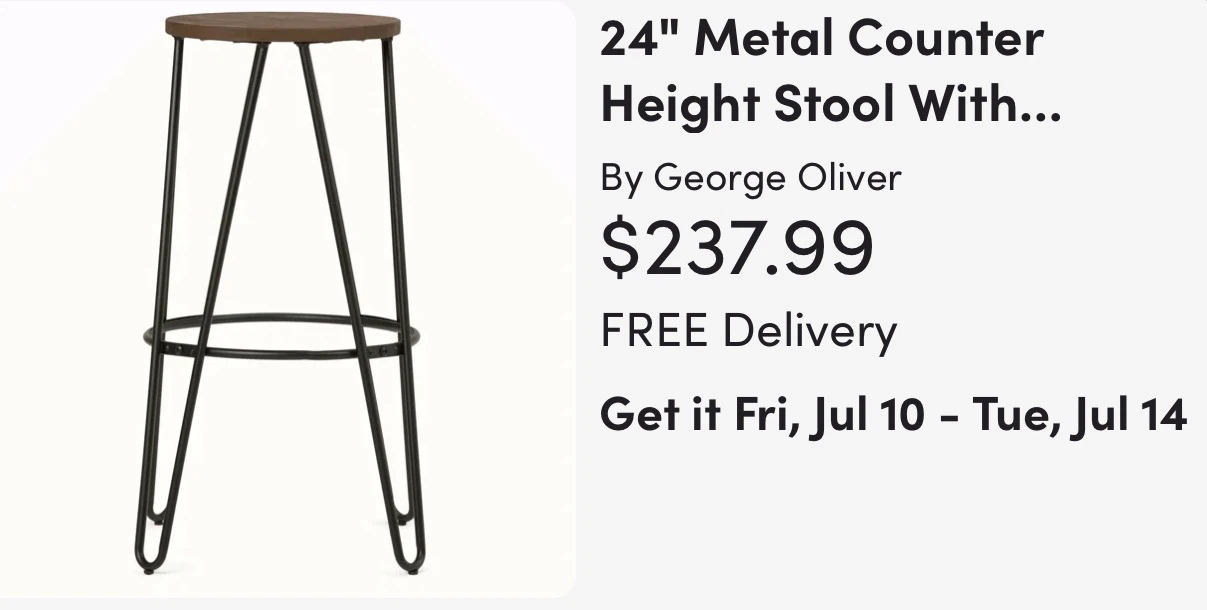 The Living Lab Furniture Co. Wooden Top Bar Stool - photo 5