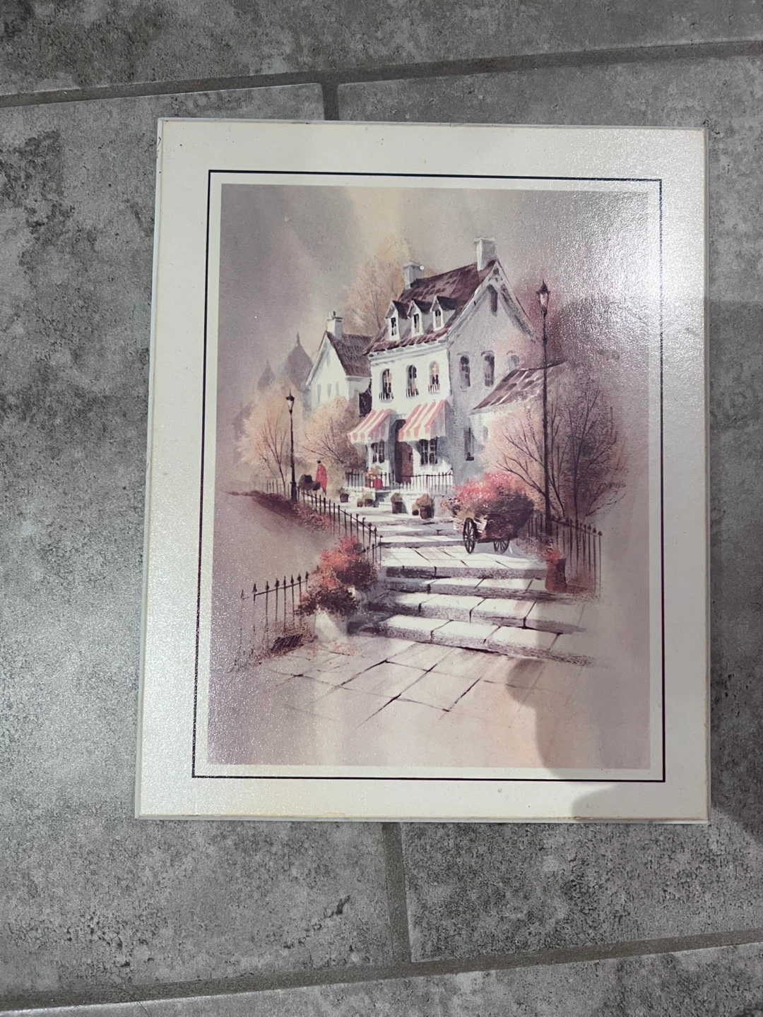 Decorative Art Box with Village Scene
