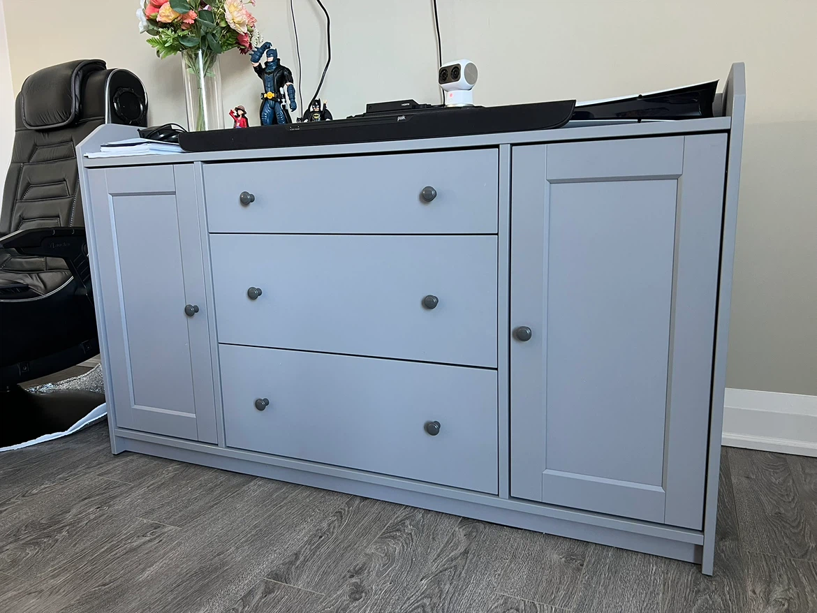 Grey Dresser with Doors and Drawers - photo 2
