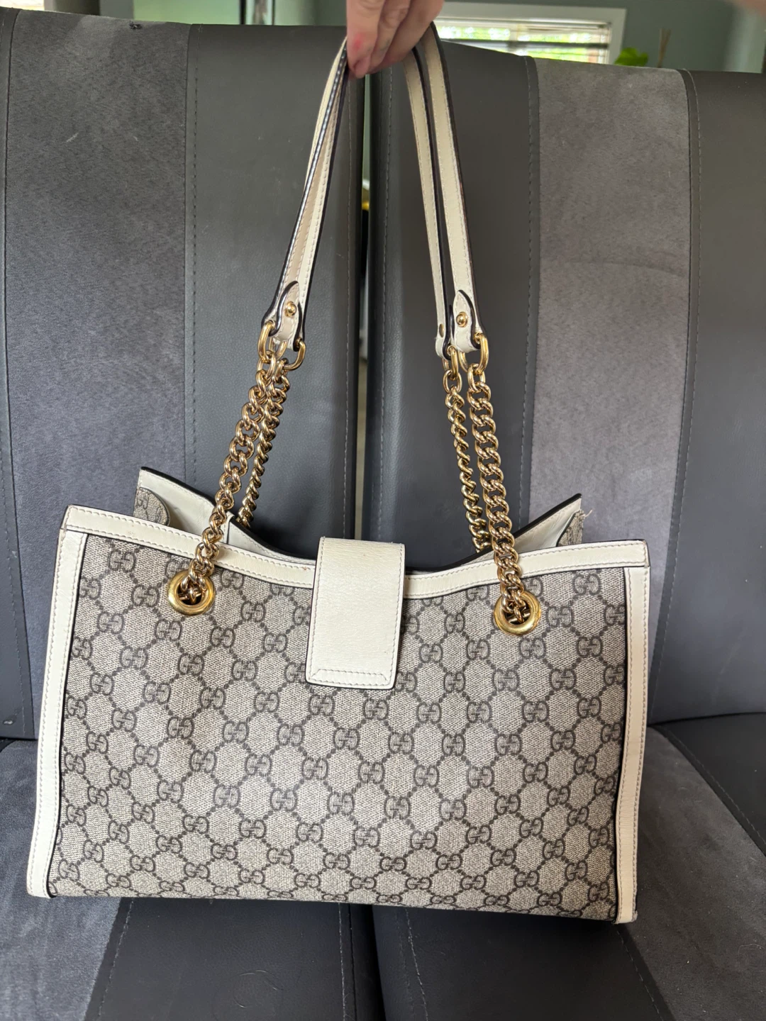Gucci GG Monogram Tote Bag with Chain Detail - photo 2