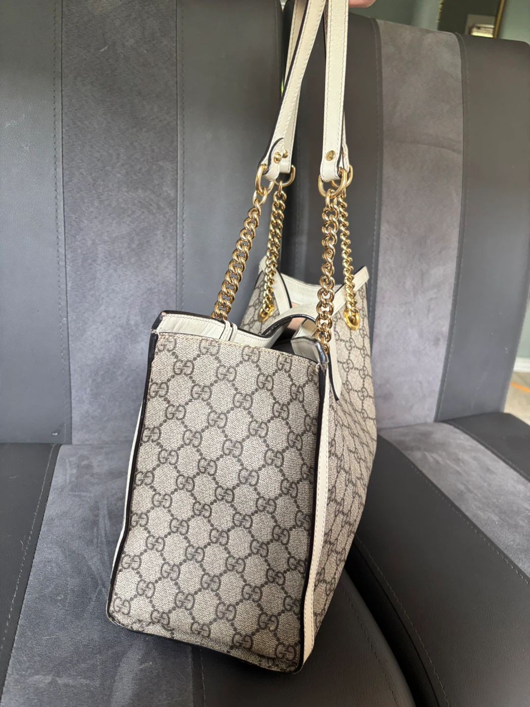 Gucci GG Monogram Tote Bag with Chain Detail - photo 3