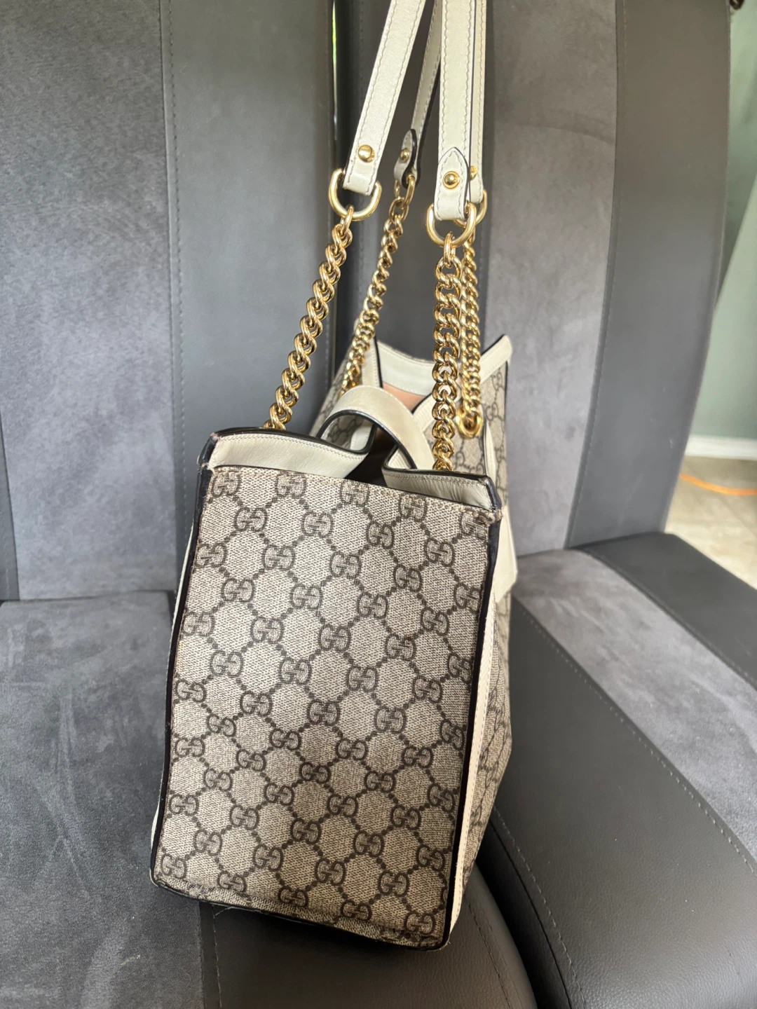 Gucci GG Monogram Tote Bag with Chain Detail - photo 4