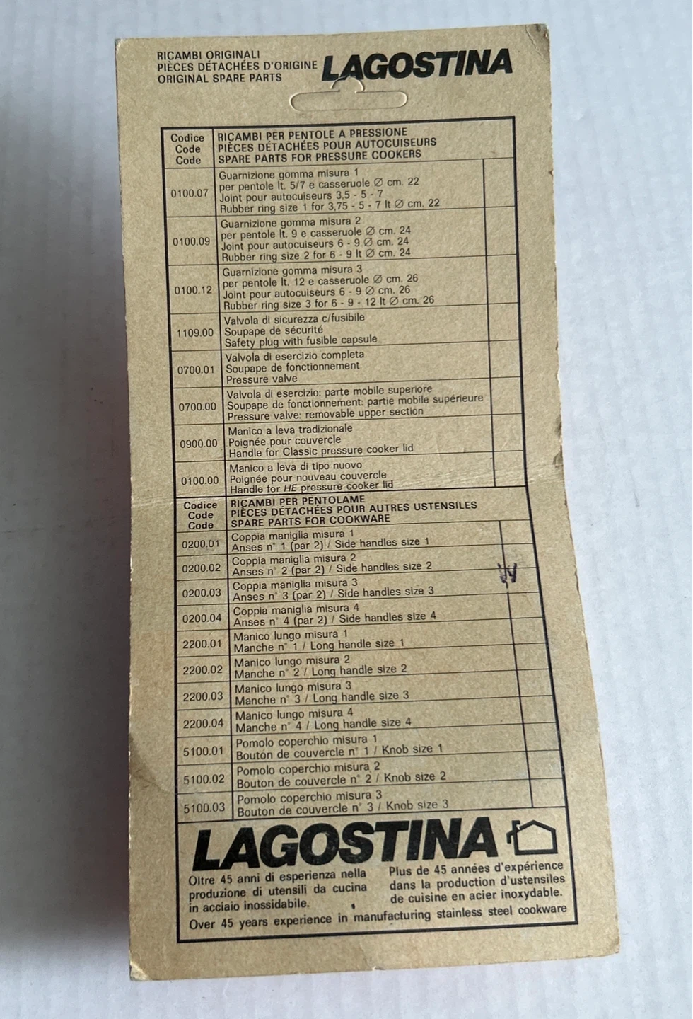 Lagostina Pot Lid Original Replacement Handle - photo 3