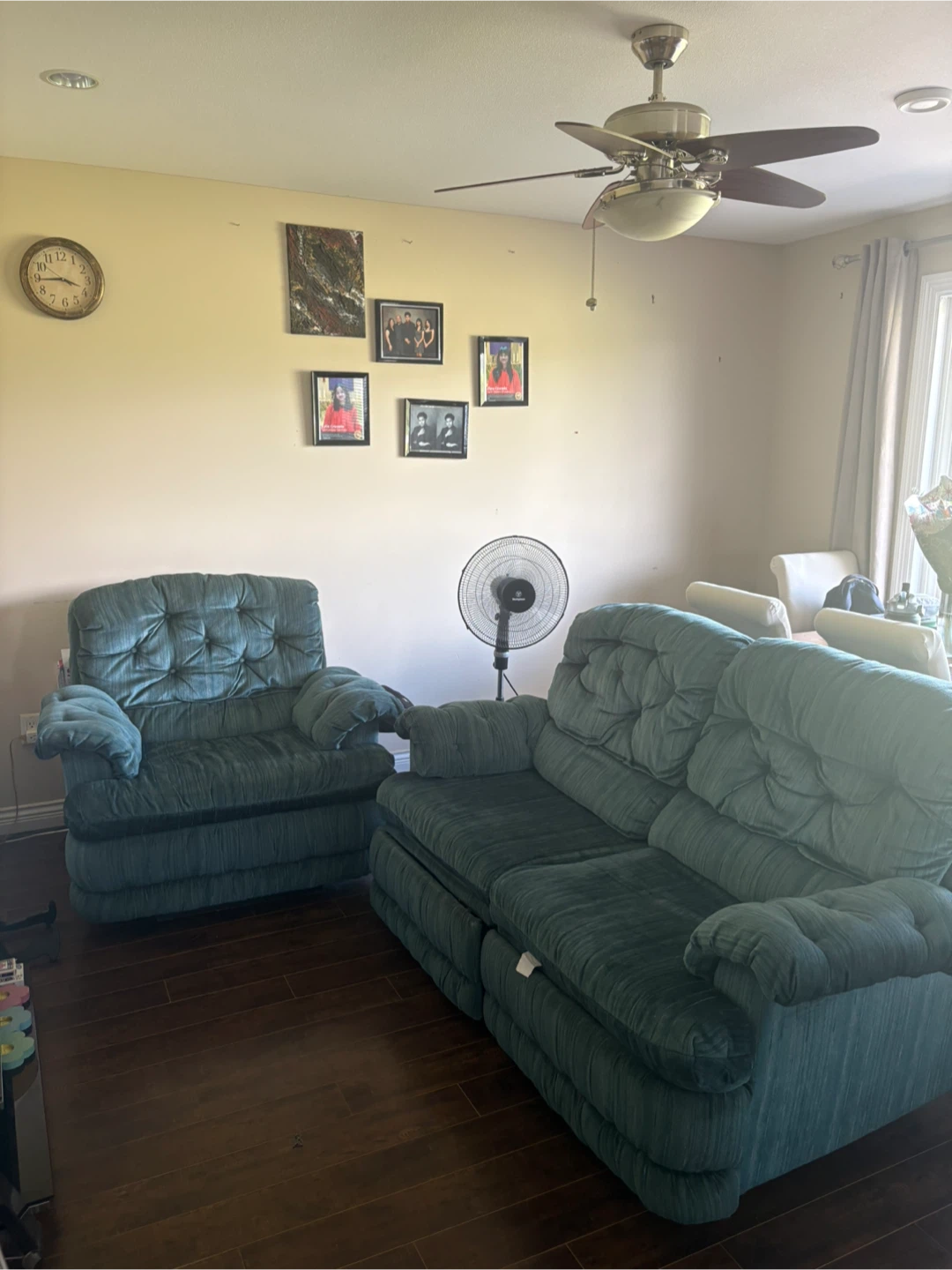 Teal Sofa and Loveseat Set
