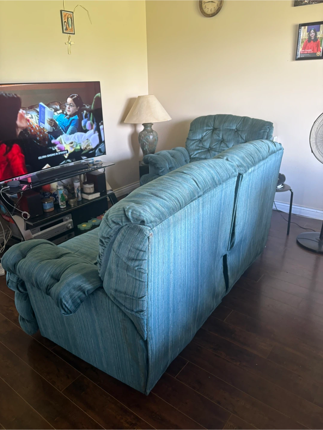 Teal Sofa and Loveseat Set - photo 3