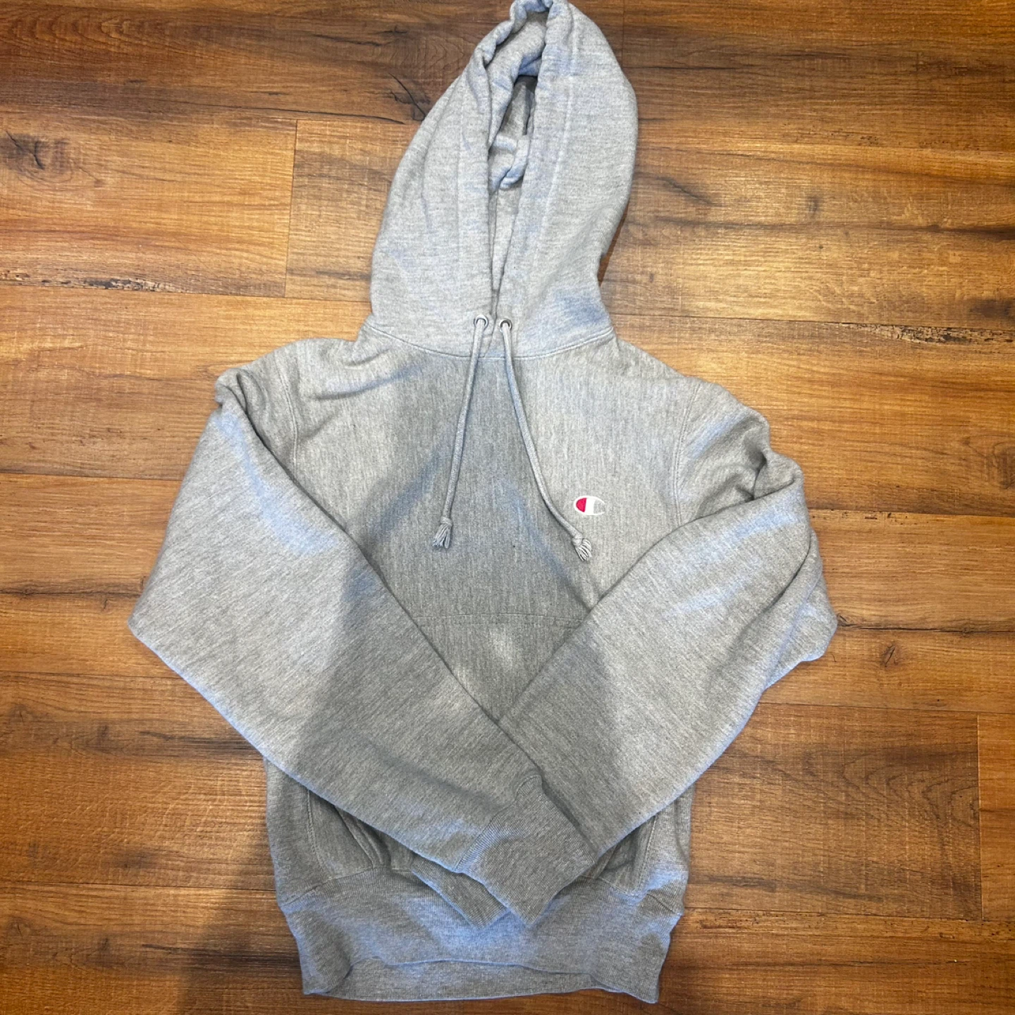 Champion Light Grey Reverse Weave Hoodie Sweatshirt