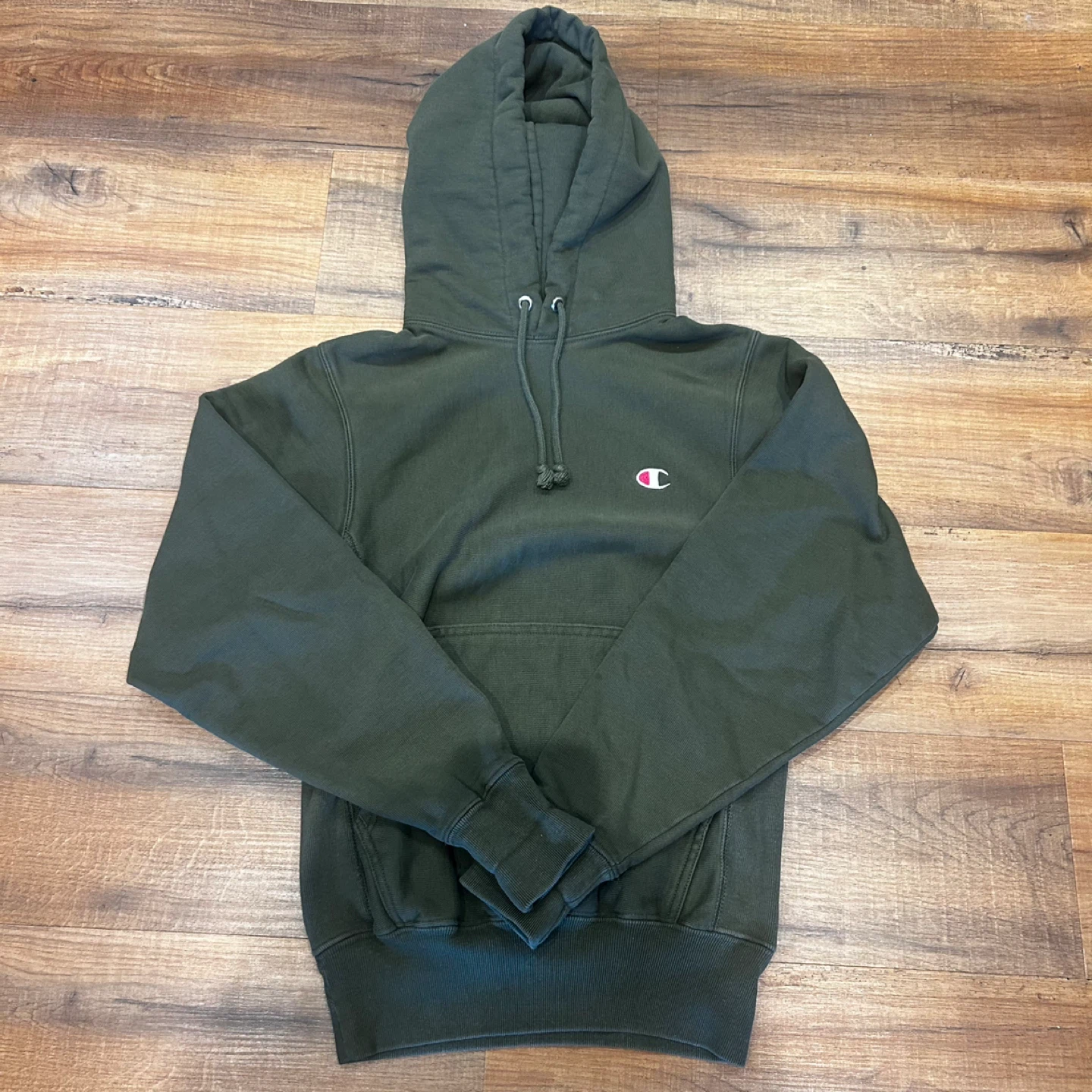 Champion Green Reverse Weave Hoodie Sweatshirt