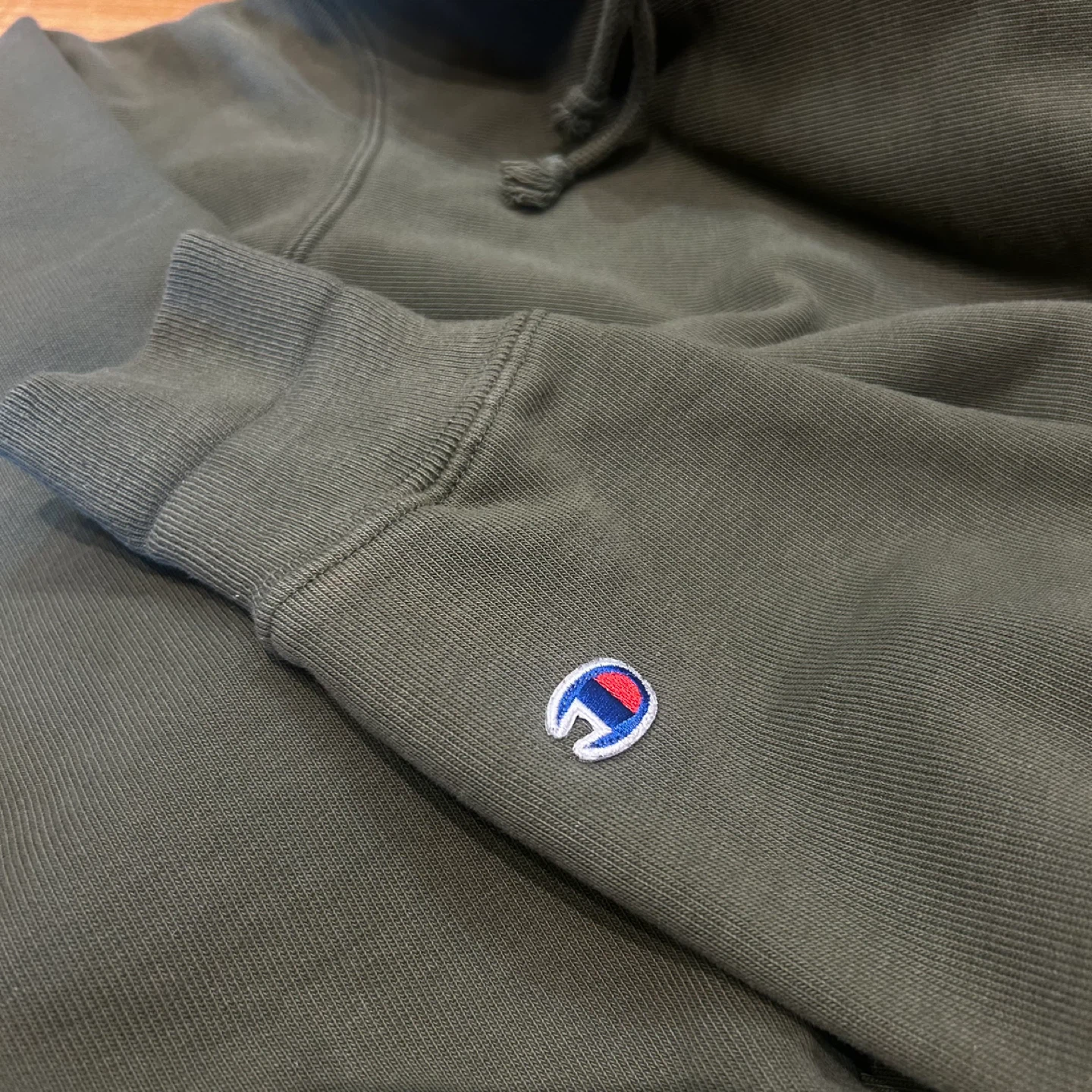 Champion Green Reverse Weave Hoodie Sweatshirt - photo 2