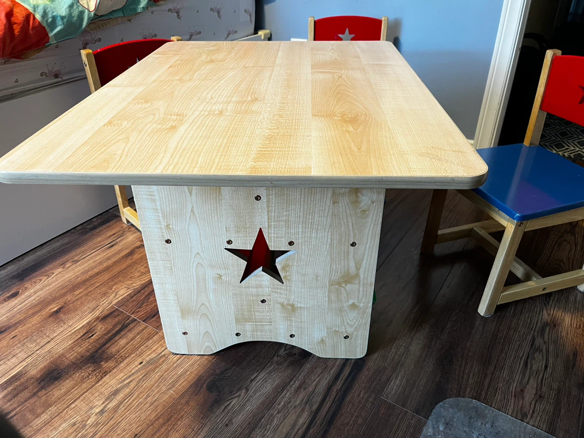 Kids Table and Chairs Set with 4 Storage Bins - photo 2