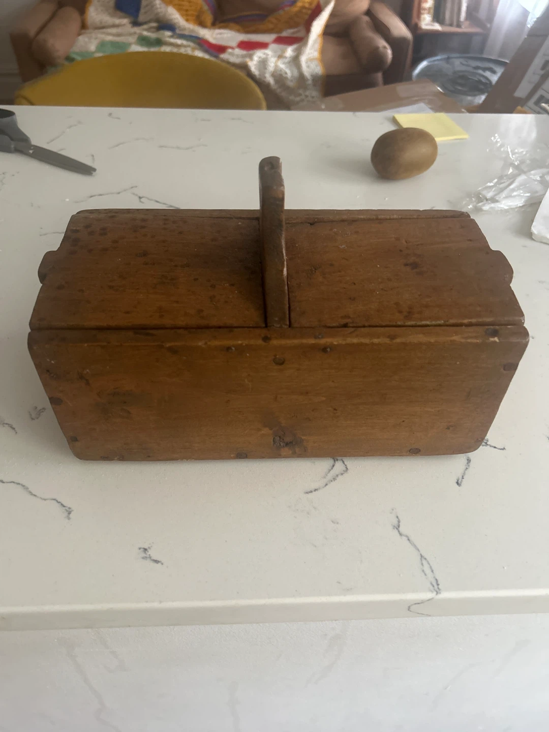 Vintage Wooden Butter Mold with Handle