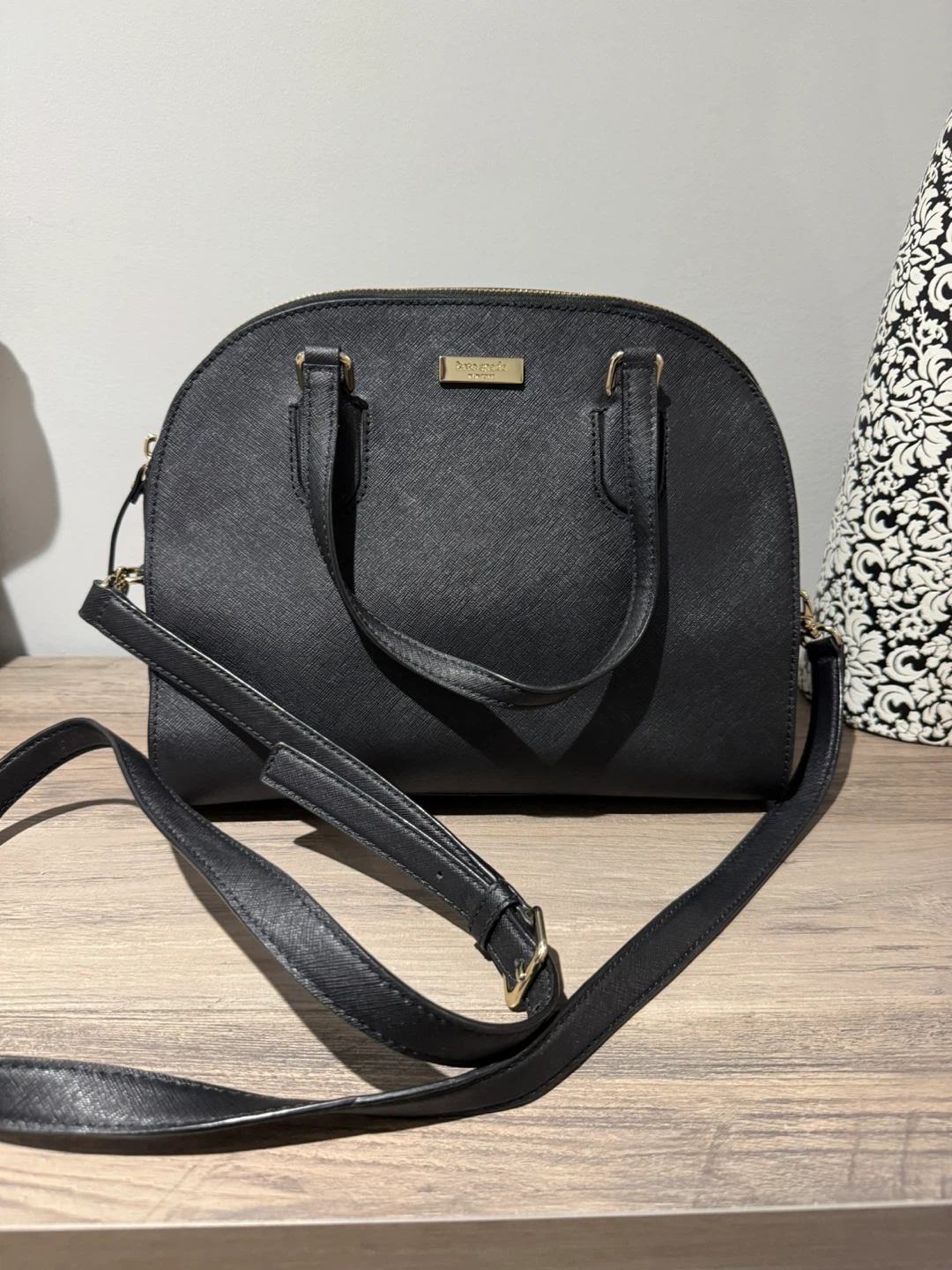 Kate Spade Black Leather Satchel Handbag