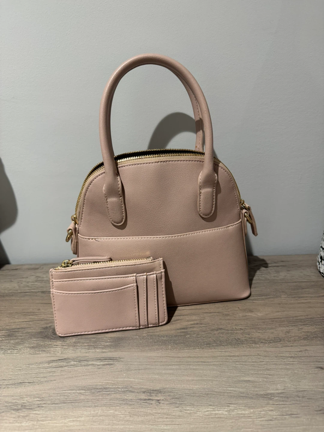 Pink Dome Handbag with Matching Cardholder
