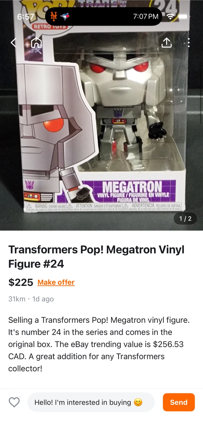 Selling Rare Funko pop Of megatron - photo 4