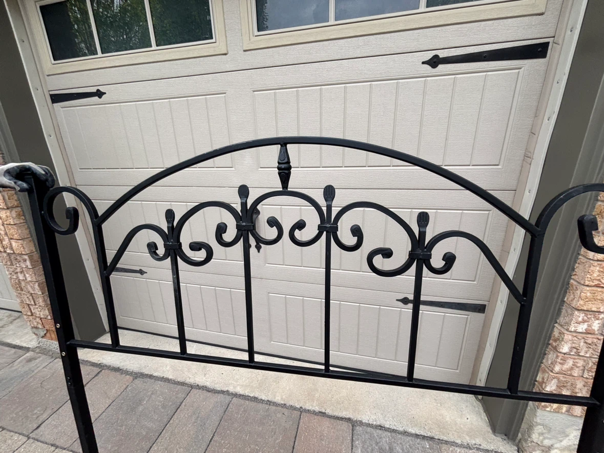 Black Metal Queen Headboard