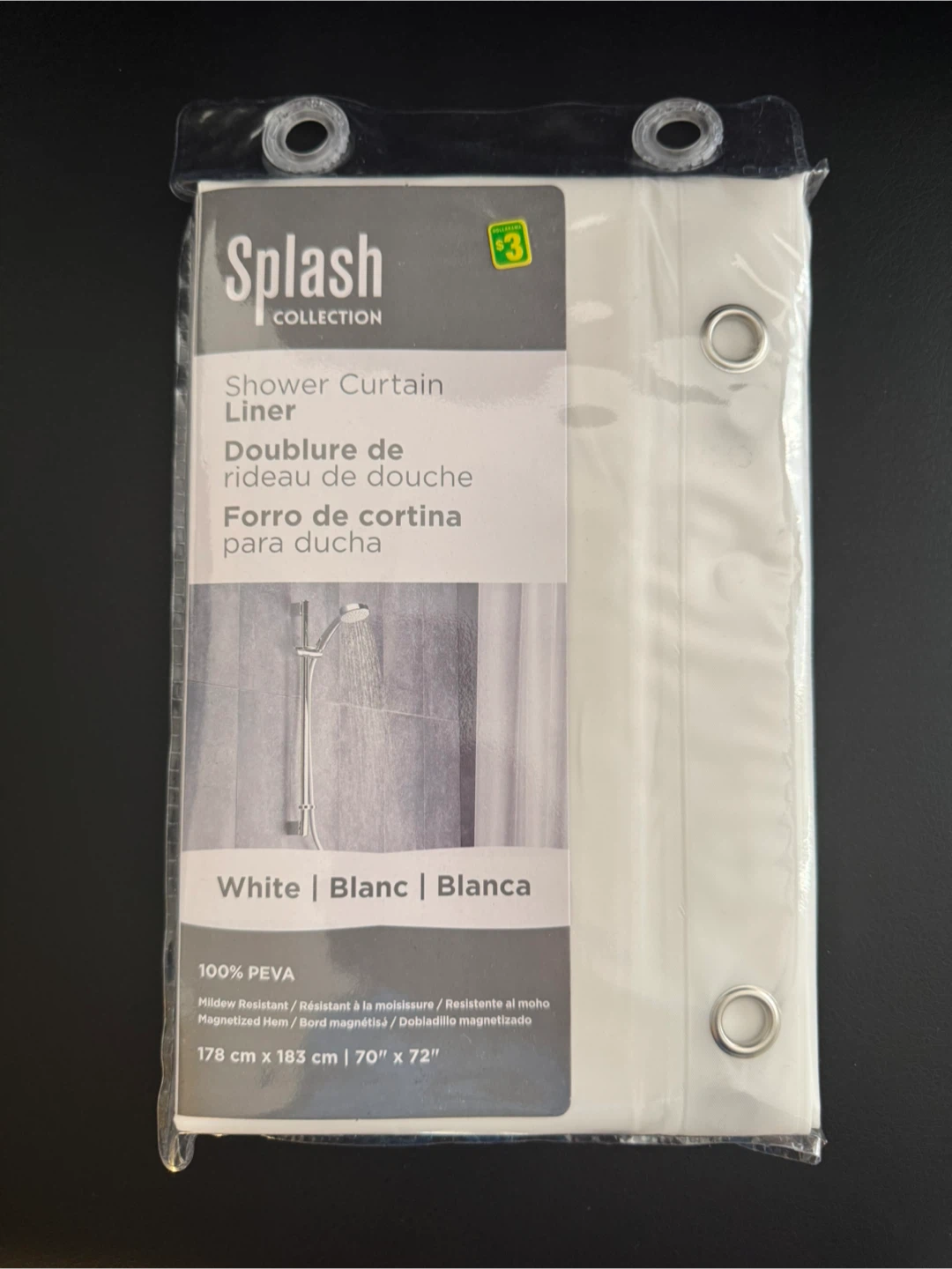 Shower Curtain Liner - White New