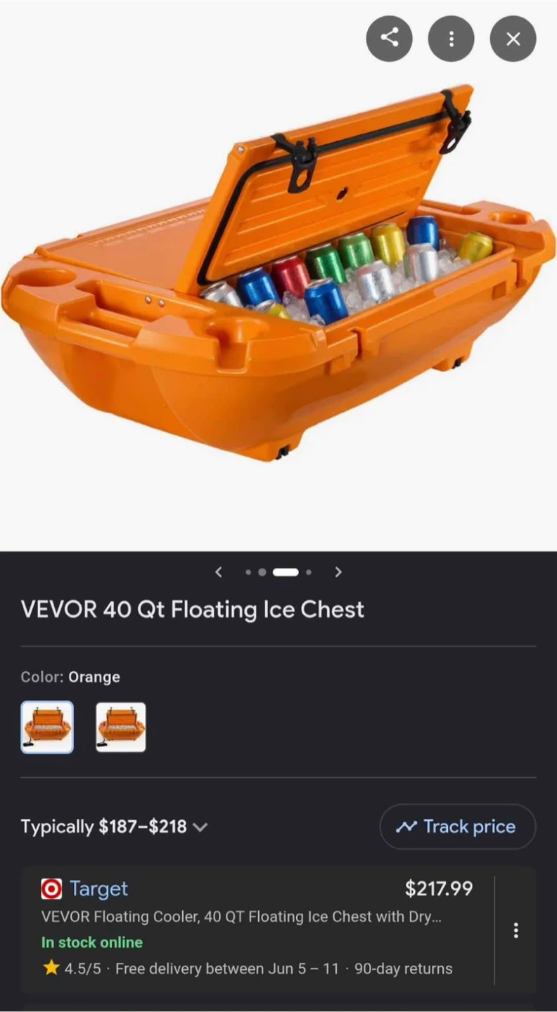 VEVOR Cooler 40 Qt Floating Ice Chest Cooler - Orange - photo 3