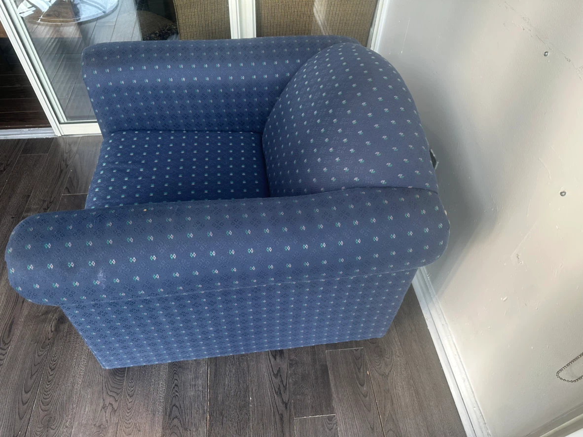 Blue Armchair with Diamond Pattern - photo 3