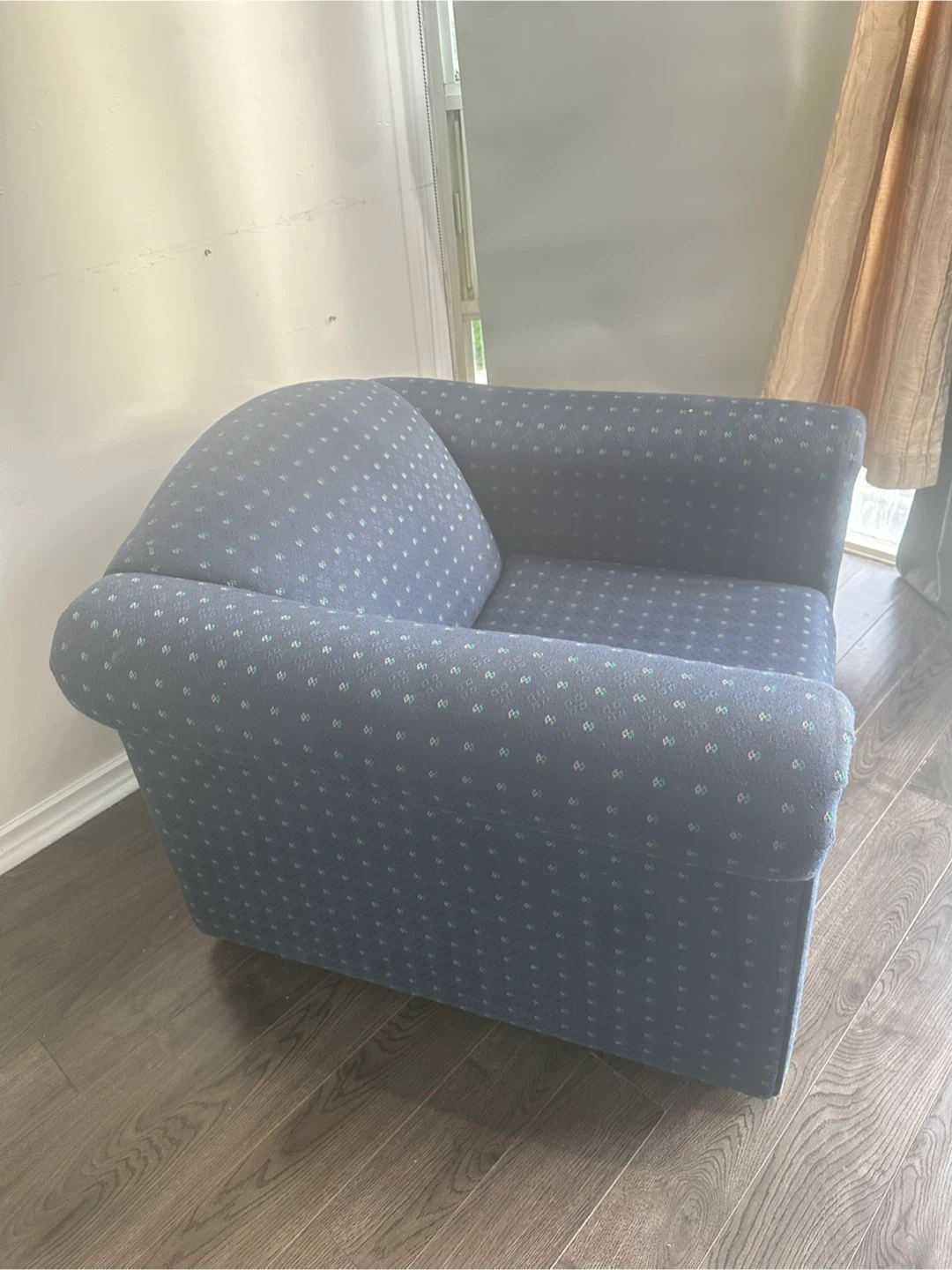 Blue Armchair with Diamond Pattern - photo 4