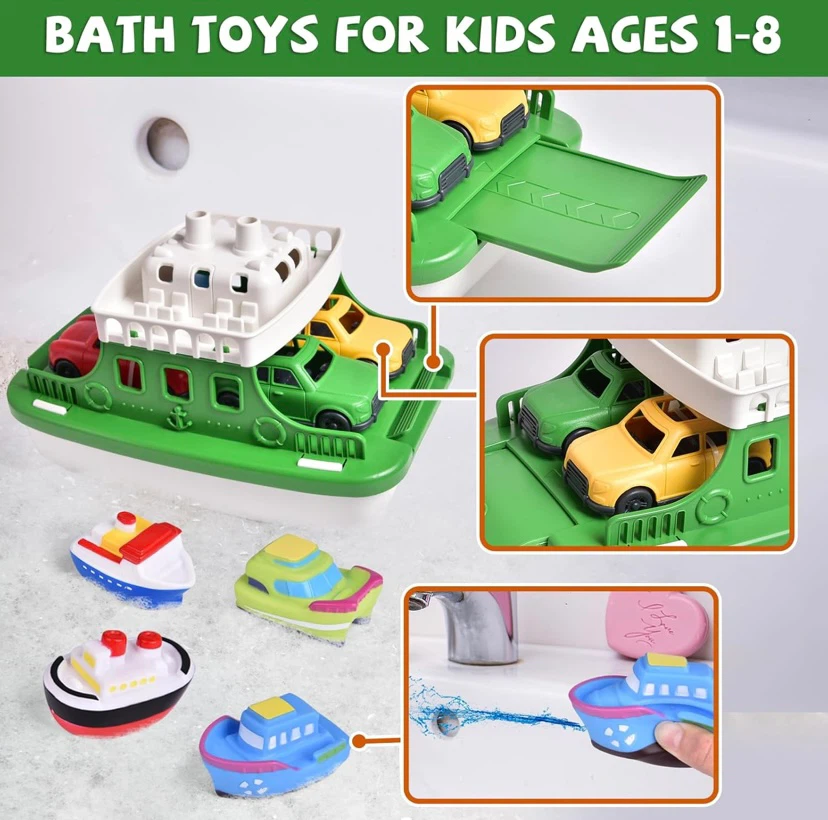 New Ferry Boat Bath Toy with Mini Cars and Boat Squirters - photo 4