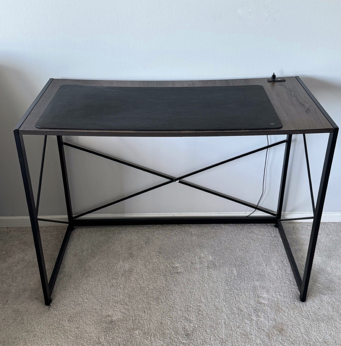 Computer Desk with Black Metal Frame - photo 2