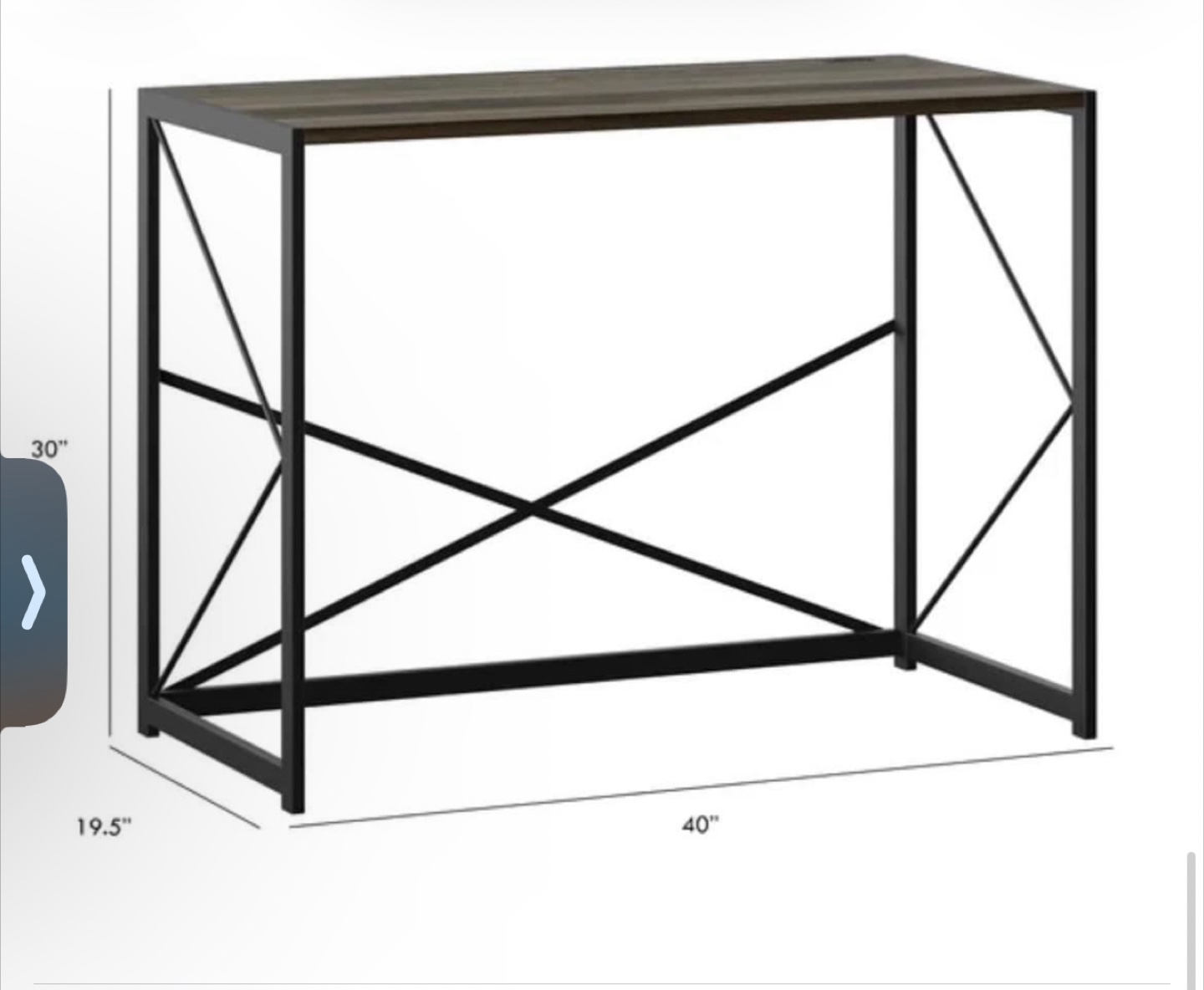 Computer Desk with Black Metal Frame