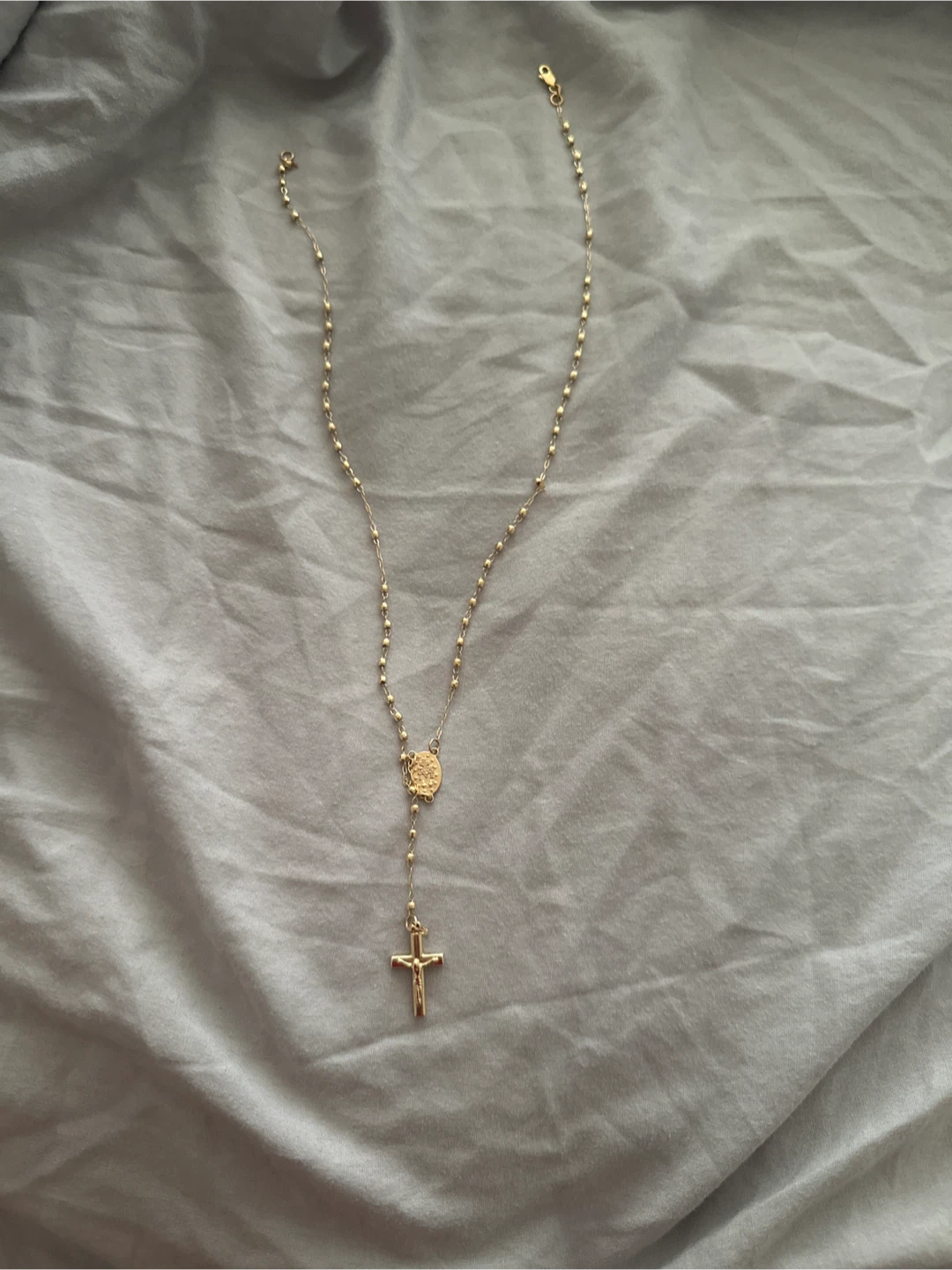 Gold Rosary Beads Necklace - photo 2