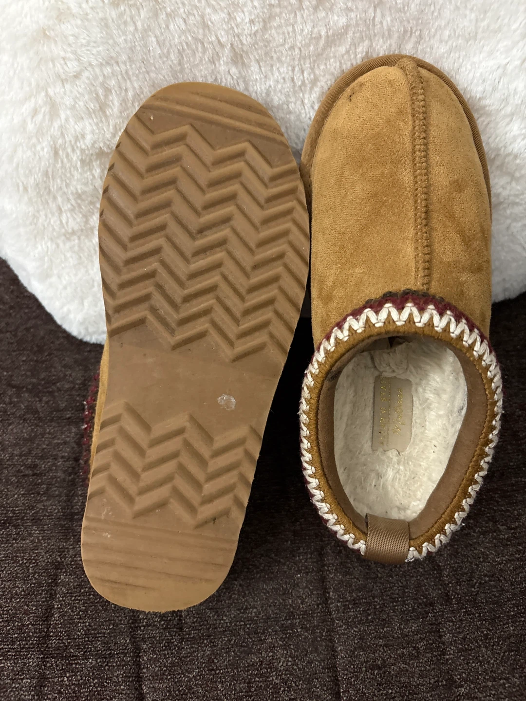 Brown Suede Slippers with Sherpa Lining - photo 2
