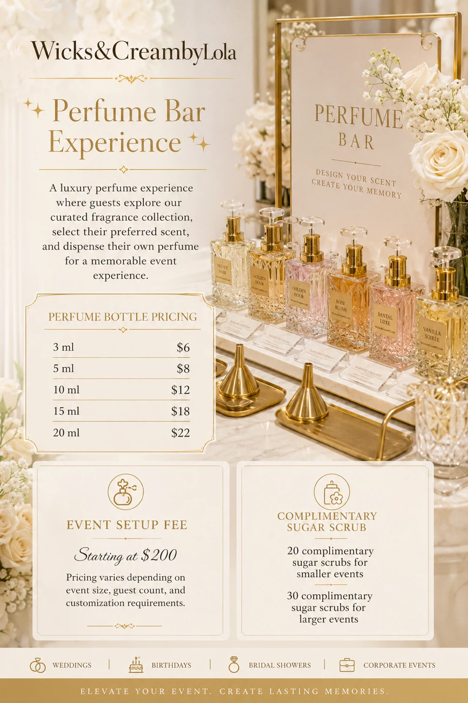 Wicks & Creamy Lola Perfume Bar Experience
