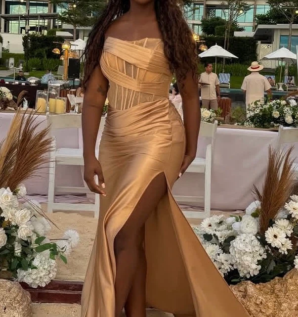 Gold Strapless Gown