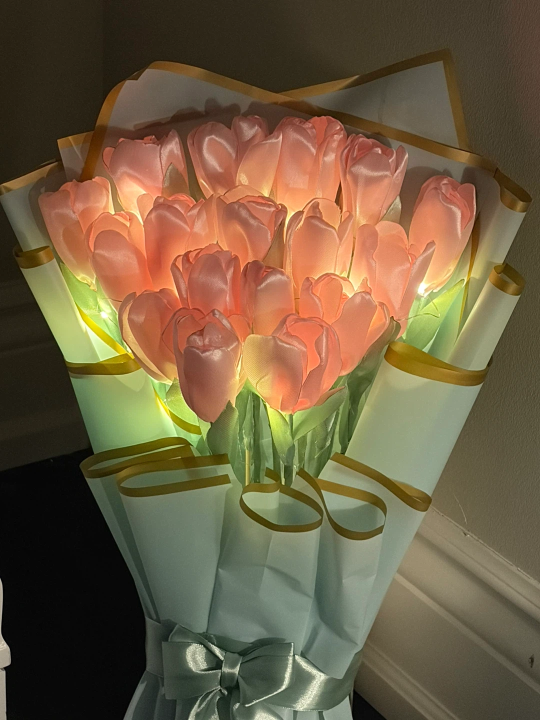 Pink Tulip Bouquet with Lights - photo 2