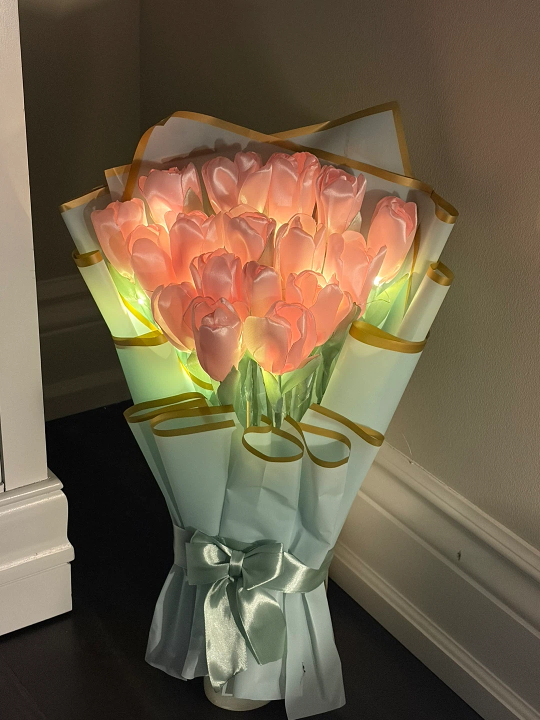 Pink Tulip Bouquet with Lights - photo 4