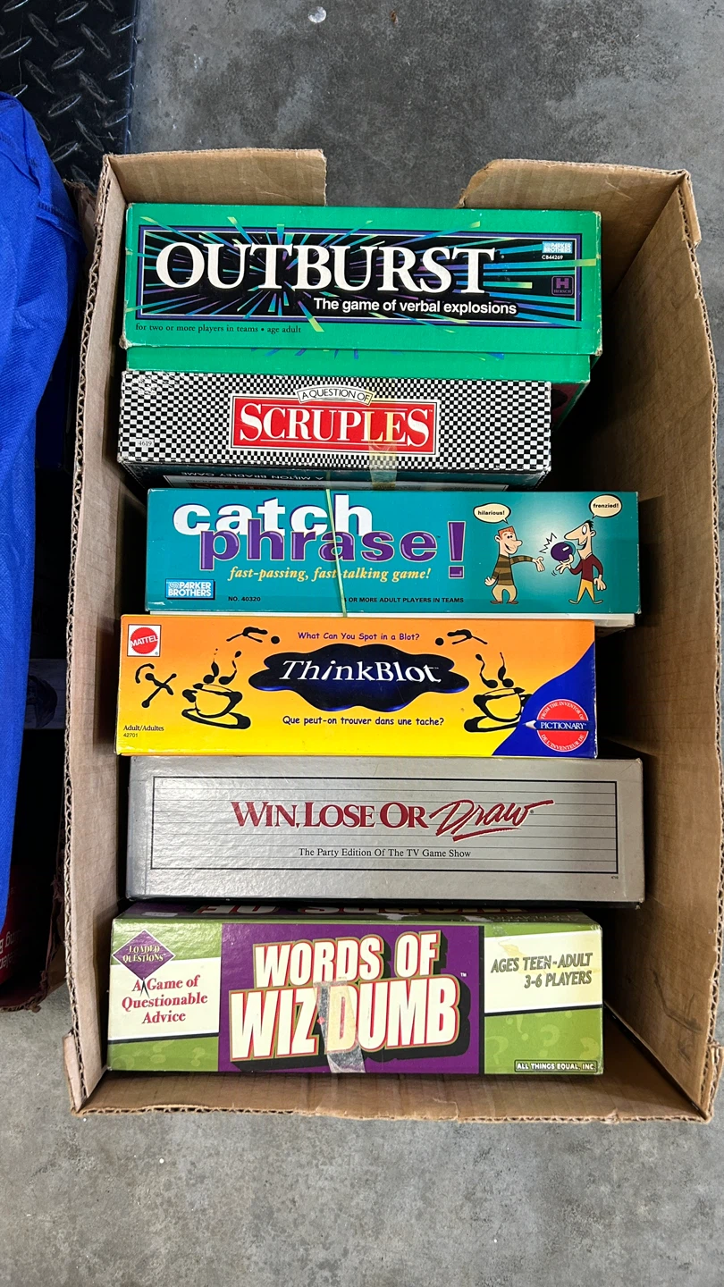 Mixed Lot of Party Board Games: Outburst, Catch Phrase, and More