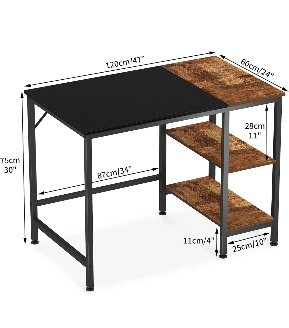 Modern Computer Desk with Storage Shelves - photo 2