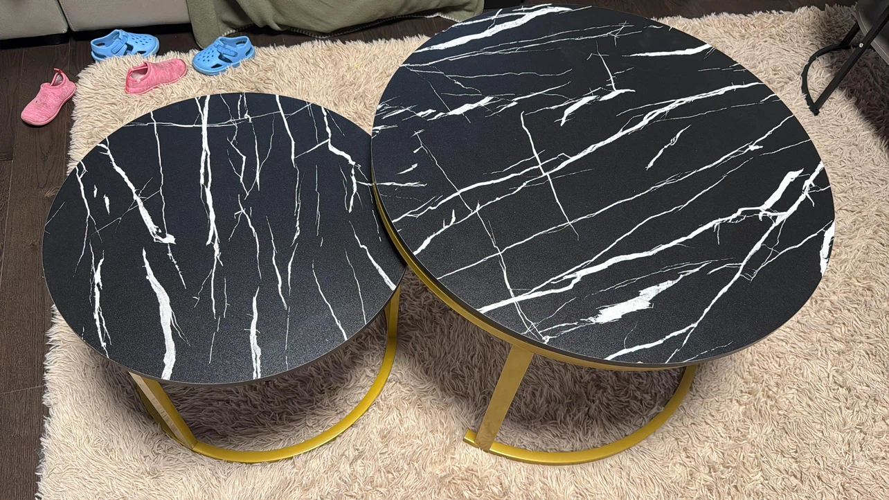 Nesting Coffee Tables - Black Marble Look - photo 2