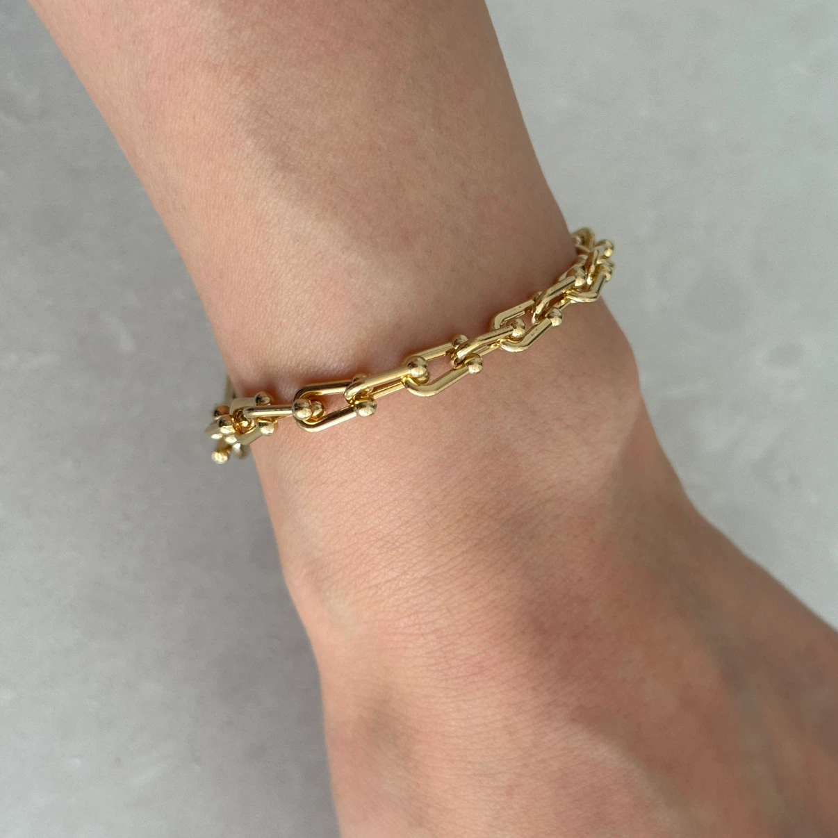 Brass Chain Bracelet with Toggle Clasp