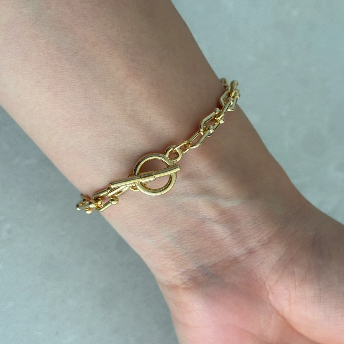 Brass Chain Bracelet with Toggle Clasp - photo 2