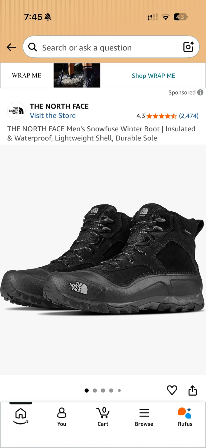 The North Face Men's Snowfuse Winter Boots Size 7.5 - photo 2