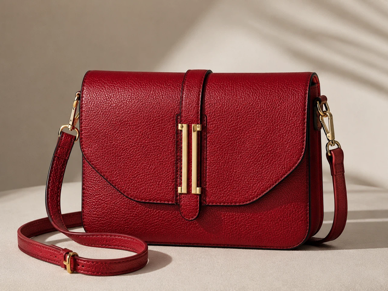 Red Leather Crossbody Bag