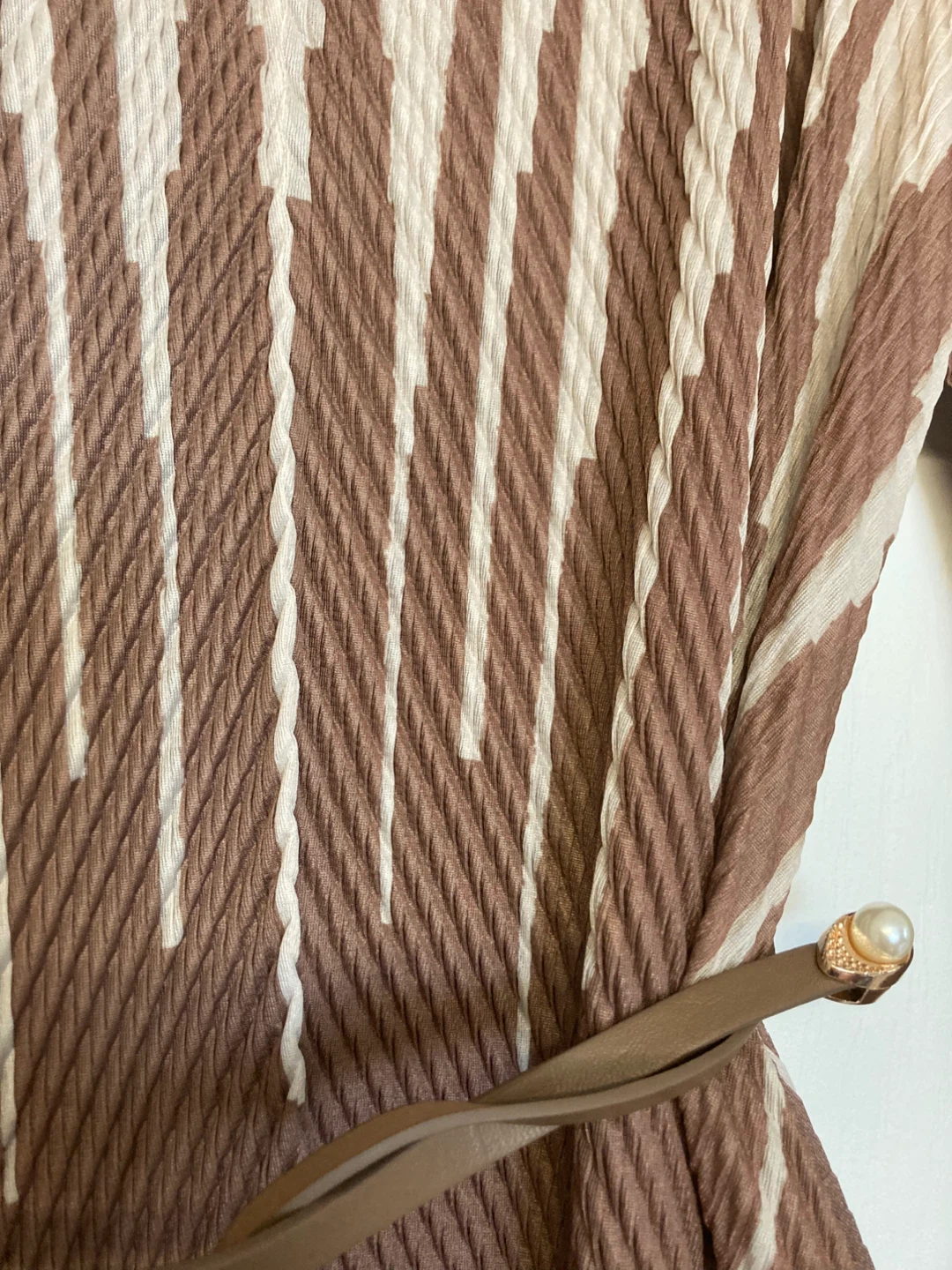Pleated Midi Dress with Belt - photo 2