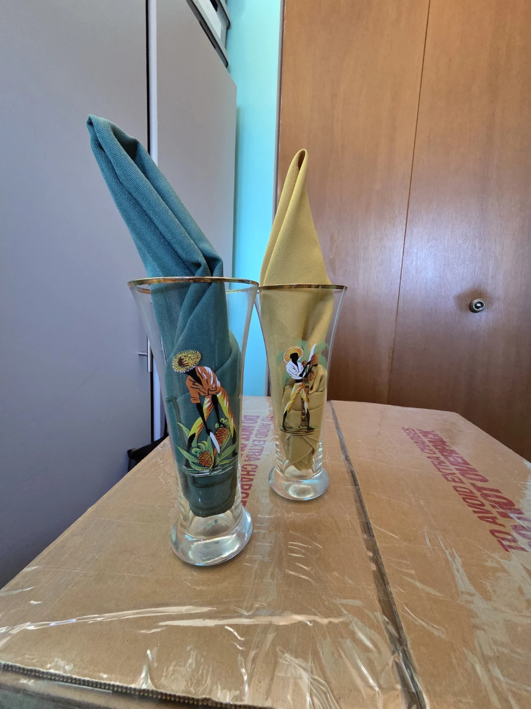 FREE Set of 2 Decorative Glasses with Figurines