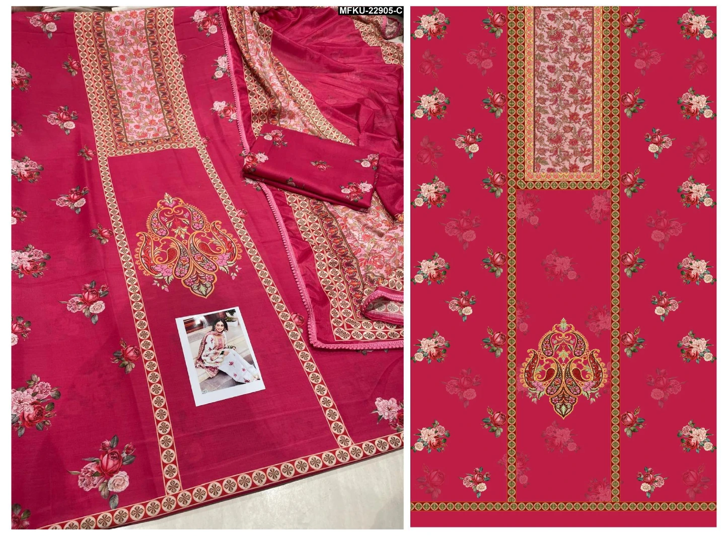 Unstitched Lawn Cotton Suit Fabric - photo 4