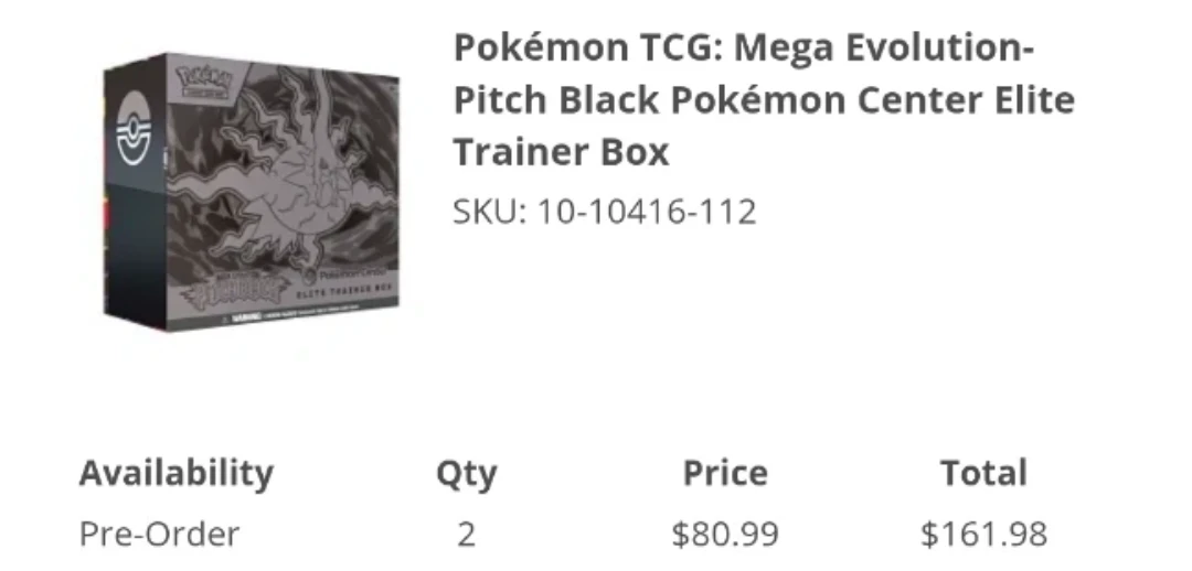 Pokemon Center Pitch Black Elite Trainer Box