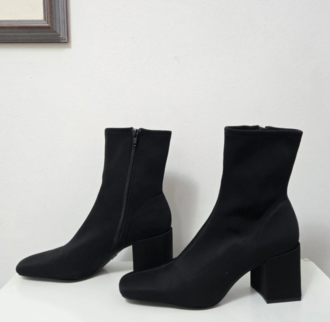 Zara Block Heel Sock Ankle Boots - photo 3