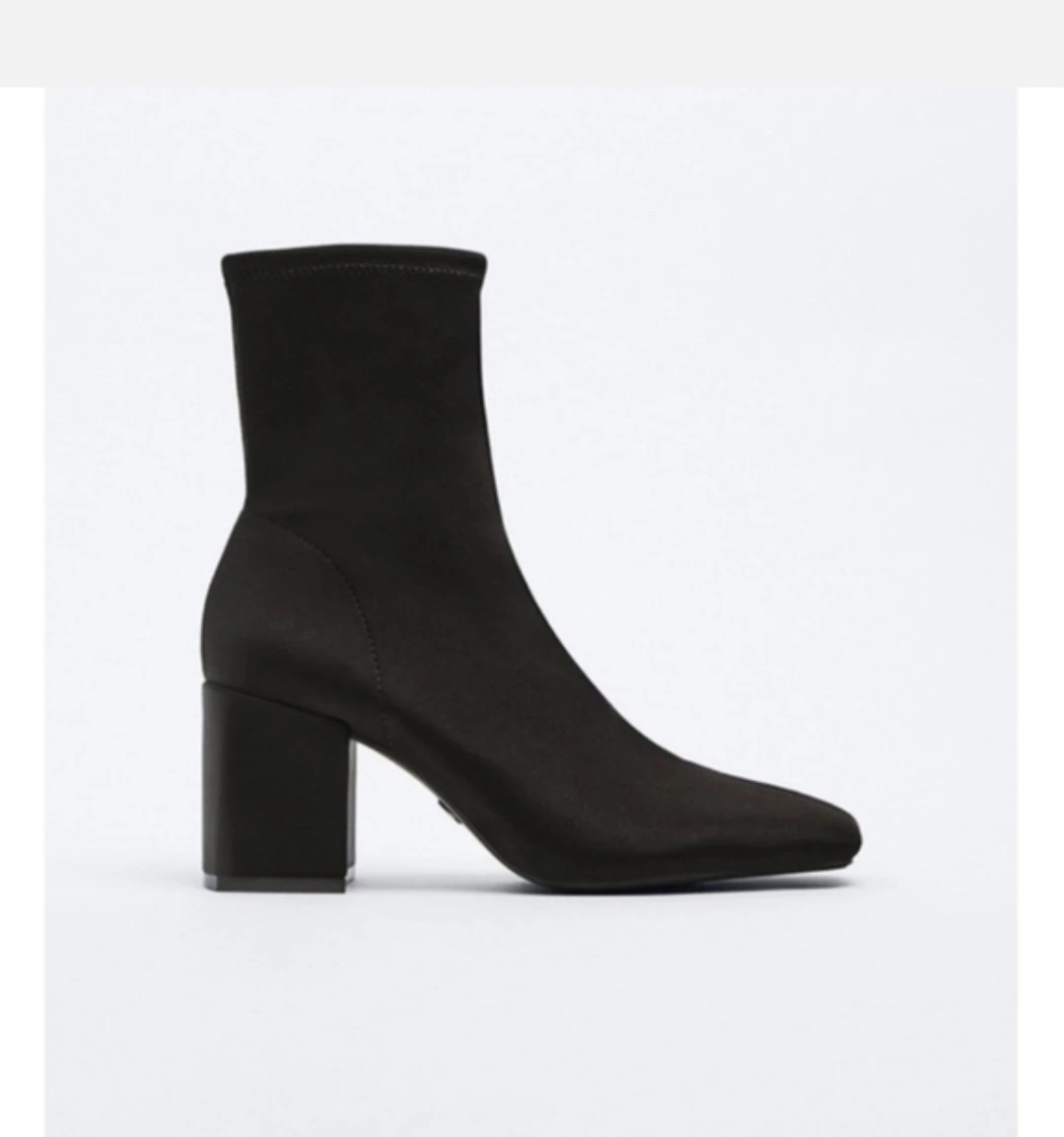 Zara Block Heel Sock Ankle Boots - photo 4