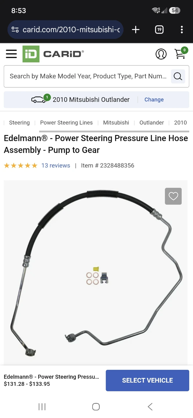 Power steering pressure line hose assembly - photo 2