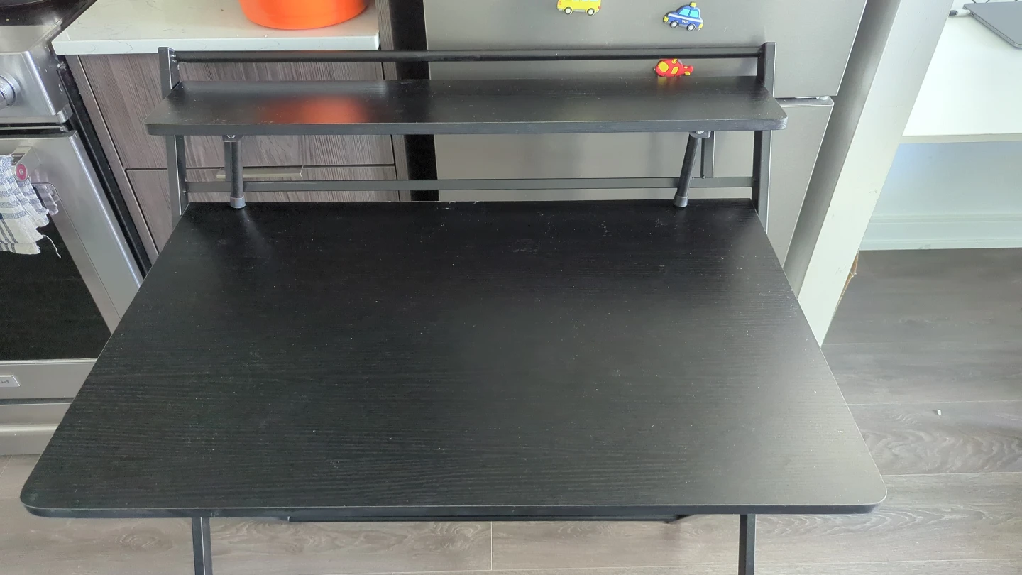 Black Folding Desk with Shelf - photo 4